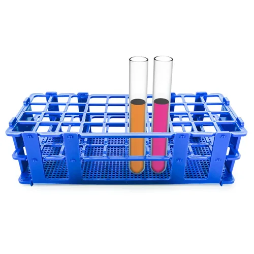 Miniatura 5 de Paquete de 3 estantes de plástico para tubos de ensayo, 21 agujeros, soporte para tubos de ensayo de laboratorio para tubos de ensayo de 1.181 in