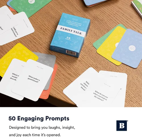 Miniatura 4 de BestSelf - Baraja de conversación familiar - Juego de 50 cartas para noche de juegos familiares, divertido y atractivo juego familiar para niños
