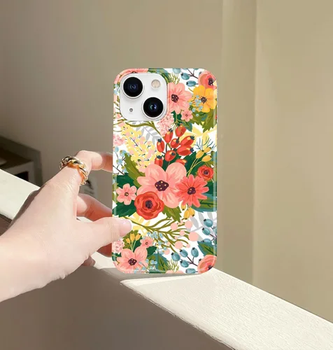 Miniatura 7 de J.west Funda para iPhone 13 de 6.1 pulgadas, estilo moderno de verano, bonito ramo floral con estampado de flores botánicas de jardín, delgada