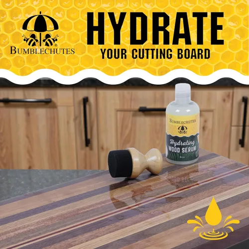 Miniatura 4 de Bumblechutes Kit de cuidado de tabla de cortar de madera, caja de regalo, limpia, hidrata, protege, tabla de cortar de cera de abeja natural, aceite