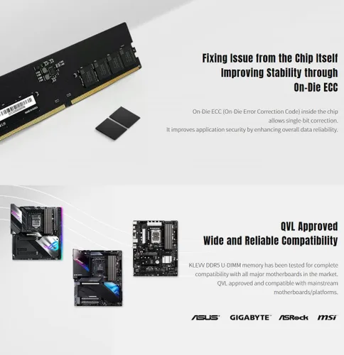 Miniatura 6 de KLEVV DDR5 16 GB (1 x 16 GB) 5600 MHz CL46 UDIMM SK Hynix A-Die Memoria Ram de escritorio 1.1V (KD5AGUA80-56G460A)