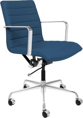 Miniatura 9 de Laura Davidson Furniture SOHO II Silla de oficina acanalada, silla de escritorio con respaldo medio, diseño ergonómico con reposabrazos y giratorio