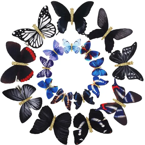 Miniatura 16 de Boao 18 piezas de pinzas para el cabello con brillo y diseño de mariposa para niñas, adolescentes y mujeres, accesorios para el cabello