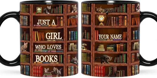 Miniatura 11 de B62112 - Taza de bibliotecario personalizada, motor de búsqueda original, estante de biblioteca, taza para amantes de los libros, color negro, 11