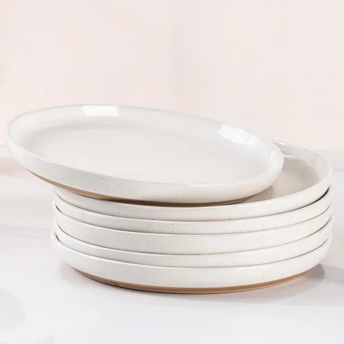 Miniatura 16 de AmorArc Juego de Platos de Aperitivo de Cerámica, Juego de 6, Platos de Gres Hechos a Mano de 21 cm para Postre, Ensalada, Aperitivo, Cena, Apto