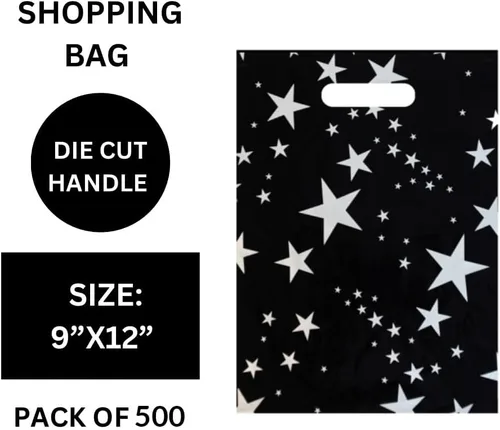 Miniatura 3 de Infinite Pack Bolsos de compras al por menor impresos reutilizables de la mercancía plástica para las boutiques, las tiendas y los centros Plateado