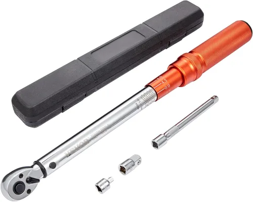 Miniatura 18 de VEVOR Llave dinamométrica de 1/2 pulgada con clic de 25-250 pies.libra/34-340 Nm, juego de llave dinamométrica ajustable de doble dirección, kit