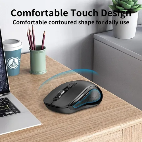 Miniatura 3 de Ratón Inalámbrico Ergonómico, Ratón con Botones Laterales, 2400 DPI, Silencioso y Antideslizante, 2.4Ghz con Receptor USB, 6 Botones, Adecuado