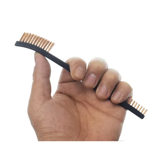 Miniatura 3 de Paquete de 10 cepillos de limpieza multiusos de doble punta para pistolas de 7 pulgadas, cepillos de cerdas de nailon de acero y latón