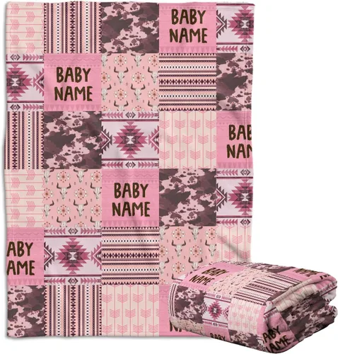 Miniatura 10 de Manta de bebé occidental para niña, manta de bebé occidental, mantas de bebé personalizadas, manta de bebé vaquero con nombre, mantas de bebé Chica