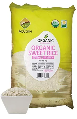 Miniatura 5 de McCabe Arroz dulce orgánico Arroz pegajoso glutinoso Arroz orgánico sin gluten y sin OGM rico en fibras y minerales Certificado orgánico USDA