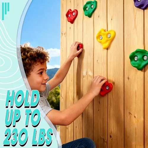 Miniatura 4 de Juego de 20 soportes grandes para escalada en roca para niños, grandes soportes de escalada para adultos para pared de roca para escalada de pared
