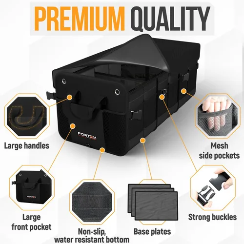 Miniatura 2 de FORTEM Organizador de maletero con enfriador para SUV, organizador y almacenamiento de automóvil, multicompartimento plegable, regalo de Navidad