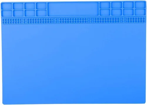 Miniatura 3 de Tapete de silicona para soldar, 13.8 x 19.8 pulgadas, tapete controlado eléctrico, calor de 932.0 °F, tapete antiestático multiusos para reparación
