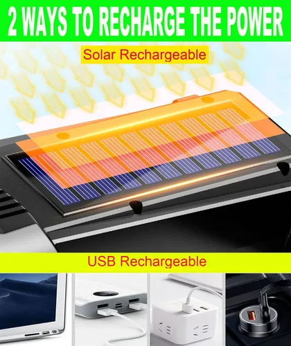 Miniatura 5 de SUYOOULIN Linterna solar LED recargable, súper brillante, 10000 lúmenes, linterna LED de mano, linterna de campamento, luz de trabajo, 5 modos