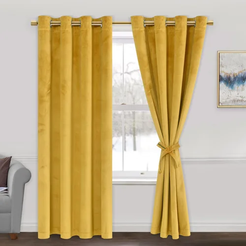 Miniatura 163 de JIUZHEN - Cortinas de terciopelo gris de 63 pulgadas opacas para sala de estar - Cortinas gruesas de terciopelo con ojales para ventana