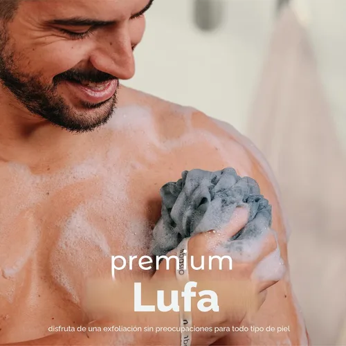 Miniatura 2 de MainBasics Esponja de esponja para baño y ducha, esponja para el cuerpo, exfoliante corporal (juego de 3, flor aireada)
