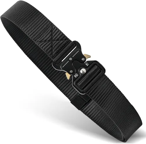 Miniatura 8 de SHAVIT Black Tactical Belt Men, Military Web Nylon Work Belts for Men With Quick Release Buckle Army Riggers Belt