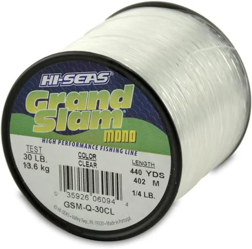 Miniatura 38 de HI-SEAS Línea de pesca de monofilamento Grand Slam - Fuerte y resistente a la abrasión en transparente, rosa, verde, azul humo, amarillo Azul ahumado