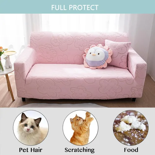 Miniatura 7 de Funda de sofá elástica, funda de sofá de 1, 2, 3, 4, funda de sofá para sofá biplaza, protector de sofá antideslizante para perros y gatos, beige, 1