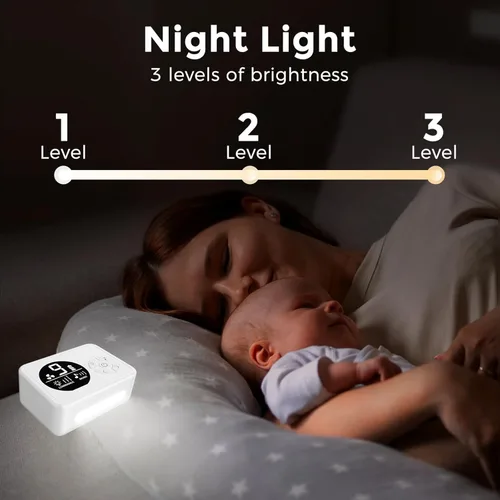 Miniatura 9 de Aspirador nasal para bebé, chupón de nariz con 9 niveles de succión, succión eléctrica de mocos, luz nocturna de 3 niveles y función calmante