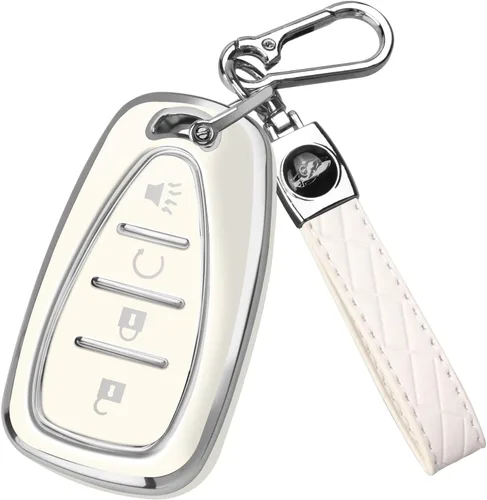 Miniatura 10 de FT FUNTOR Funda para llavero Chevrolet, funda de llave de TPU de 4 botones con borde dorado, compatible con Chevrolet Equinox Bolt Sonic Trax Blazer
