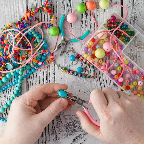 Miniatura 5 de URSKYTOUS Juego de 3 piezas de alicates para joyería, kit de herramientas para hacer joyería que incluye alicates de punta de aguja, alicates de Bm
