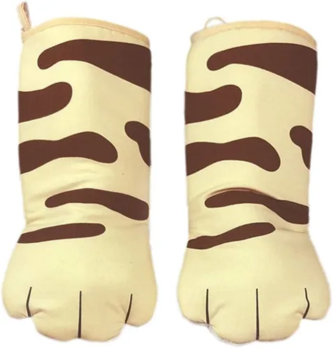 Miniatura 4 de Guantes para horno de cocina para cocinar y hornear resistentes al calor con diseño de gato, 1 par de garras