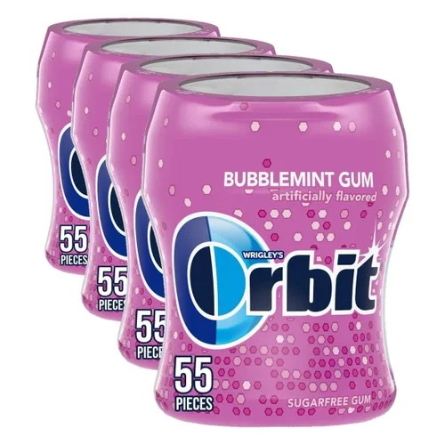 Miniatura 6 de Orbit Tazas de goma de burbujas, burbuja menta, botella de 55 piezas, 4-cuenta