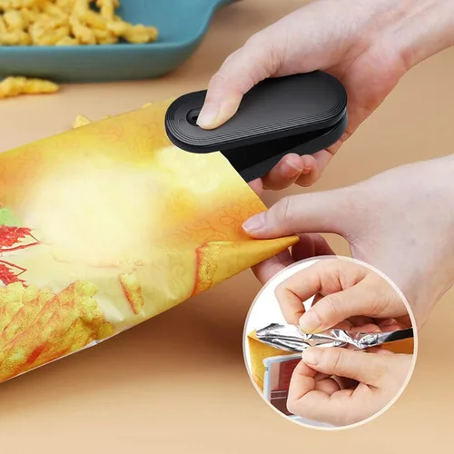 Miniatura 3 de Sellador de virutas, gadgets de embalaje recargables, sellador de bolsas portátil con cortador e imán, para el hogar, despensa, viajes, camping
