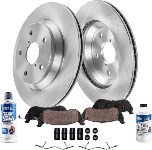 Miniatura 14 de Detroit Axle - Kit de freno delantero de 6 piezas para Volkswagen Jetta Golf Eos Audi A3 Quattro, rotores de freno de disco pastillas de freno