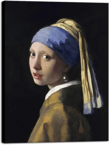 Miniatura 10 de Wieco Art Jan Vermeer - La niña con un pendiente de perlas de pintura al óleo de reproducción de pinturas al óleo, impresión en lienzo, impresiones