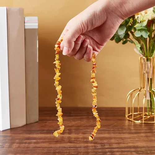 Miniatura 2 de CHGCRAFT 1 hebra de cuentas de chip natural, hebras de piedras preciosas para hacer joyas de bricolaje, ámbar