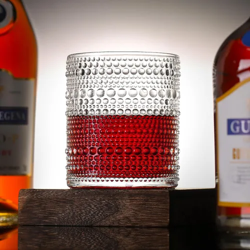 Miniatura 5 de cosnou Juego de cristalería de 6, 13 onzas/390ml Cristalería de cocina Hobnail, vidrio vintage en relieve para agua, cóctel, soda, bebidas, jugo