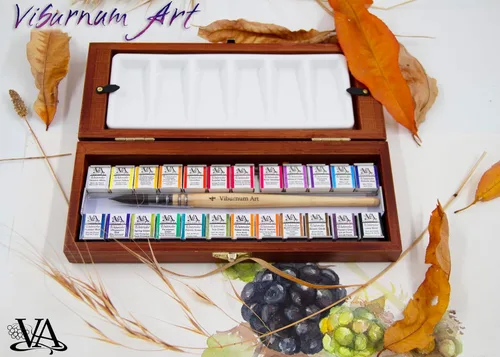 Miniatura 5 de Juego de Pintura de Acuarela Profesional - 24 Pastillas de Pinturas de Acuarela Transparentes Altamente Pigmentadas con Pincel de Acuarela Sintético