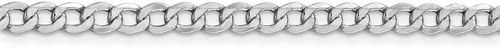 Miniatura 3 de Collar de cadena de eslabones cubanos de oro blanco de 14 quilates de 0.169in, con cierre seguro de mosquetón, Metal