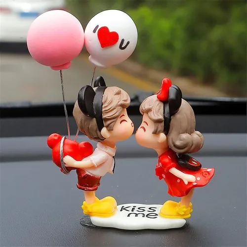 Lindos adornos para pareja, lindo adorno para el interior del automóvil para parejas, decoración del automóvil, acción de caricaturas para parejas,