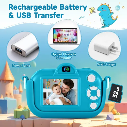 Miniatura 6 de Cámara digital para niños pequeños de YEEHAO, juguetes para niños de 3 a 9 años, cámara de video para niños pequeños de 1080P, regalos de Navidad