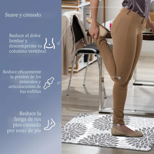 Miniatura 7 de HEBE Juego de 2 tapetes de cocina antideslizantes para el suelo, tapetes de cocina acolchados y impermeables, cómodos para cocina, oficina en casa