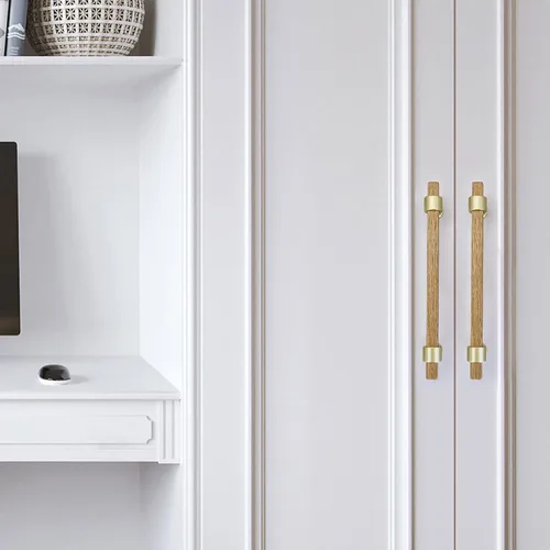 Miniatura 9 de Tiradores cuadrados de madera de 3.78 pulgadas para cajones, pomos de gabinete de cocina, pomos de latón para pomos de puerta de tocador