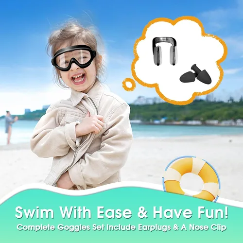 Miniatura 7 de EverSport Paquete de 2 gafas de natación para niños, gafas de natación antivaho para niñas y niños de 3 a 15 años