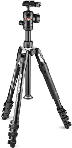 Manfrotto MKBFRLA4B-BHM Befree Advanced 2N1 - Trípode de viaje con monopie, cerradura de palanca, bolsa de trípode, placa y cabeza esférica incluida
