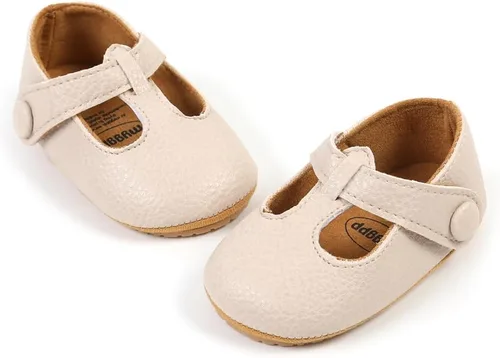 Miniatura 5 de LAFEGEN Zapatos de bebé para niña, antideslizantes, suela suave, de piel sintética, para bebé, Mary Jane, zapatos planos para primeros pasadores