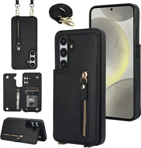 Miniatura 27 de Crossbody Phone Case iPhone 12 / iPhone 12 Pro Leather Card Holders Wallet Protective Case Removable Adjustable Leather Strap with Button Compatible