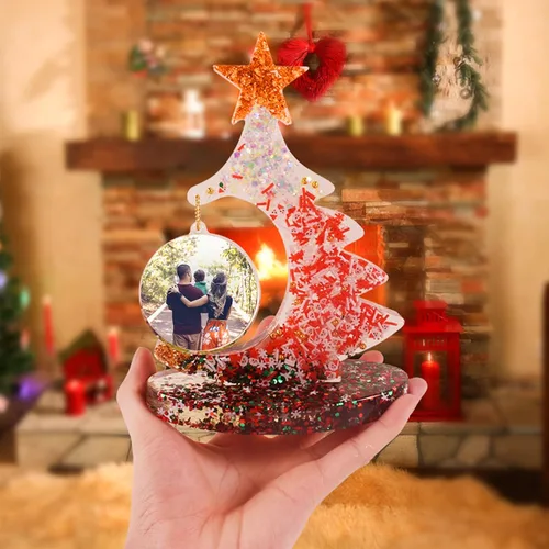 Miniatura 4 de Molde grande de silicona, moldes de marco de fotos de resina, moldes de resina en forma de árbol de Navidad para fundición de epoxi, moldes de marco