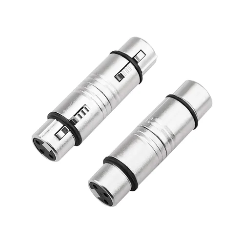 XLR - Conector cambiador de género XLR hembra a 3 pines, paquete de 2 compatibles con micrófono, estéreo, mezclador XLRF a XLRF