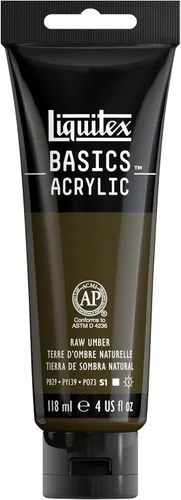 Liquitex BASICS Pintura Acrílica, Tubo de 118ml (4 oz), Umber Crudo