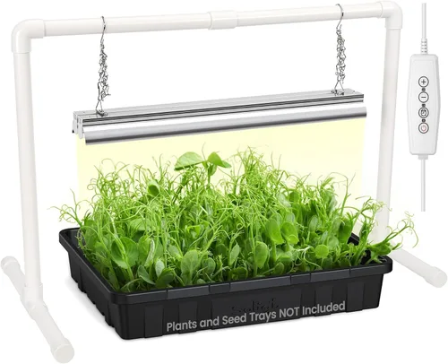 SOLIGT Luces de Cultivo para Inicio de Semillas, Luces de Crecimiento LED de Espectro Completo de 2 Pies con 4 Niveles de Brillo y Temporizador de