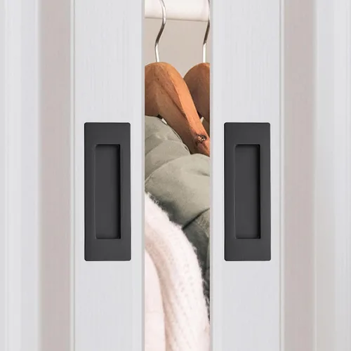 Miniatura 7 de JOY DECOR Paquete de 2 manijas de bolsillo para puerta, tiradores rectangulares empotrados de 4.72 pulgadas para puertas corredizas de armario
