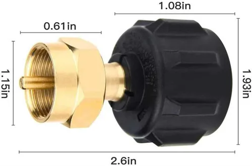 Miniatura 5 de Adaptador de repuesto de propano para tanques de 1 libra, adaptador de propano llena 1 libra de 20 libras, acoplador de tanque de cilindro de gas LP